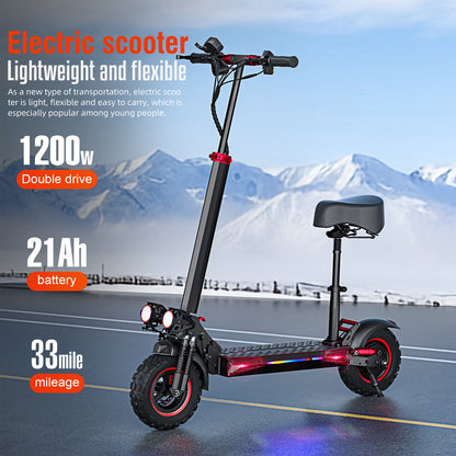Bigfly J11 Max 48V 18Ah battery with 1200W power for rear wheel hub motor,Electric Scooter